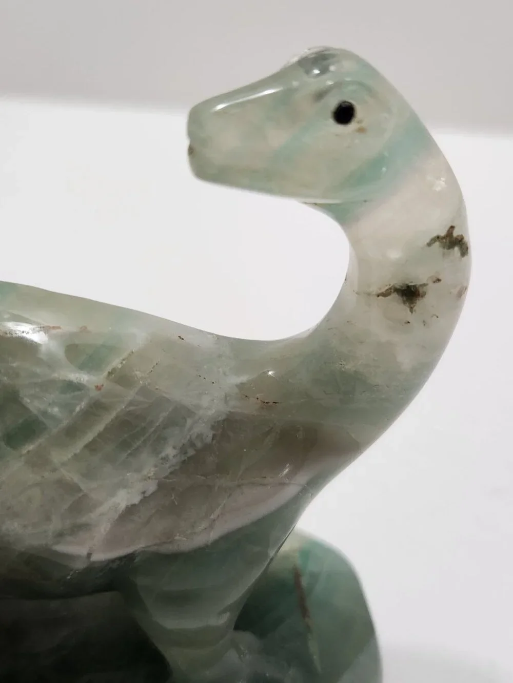 Hand Carved Fluorite or Aventurine Hand Carved Dinosaur Statue